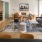 a living room with a large rug