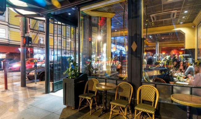 a restaurant with tables and chairs